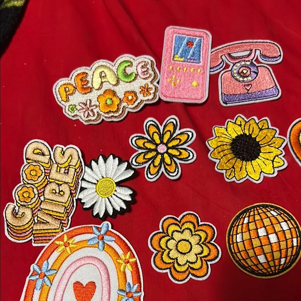 Colorful Iron-On Patches Set of 34